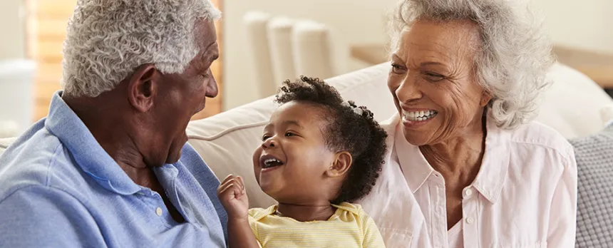 Grandmother and grandfather with grandson